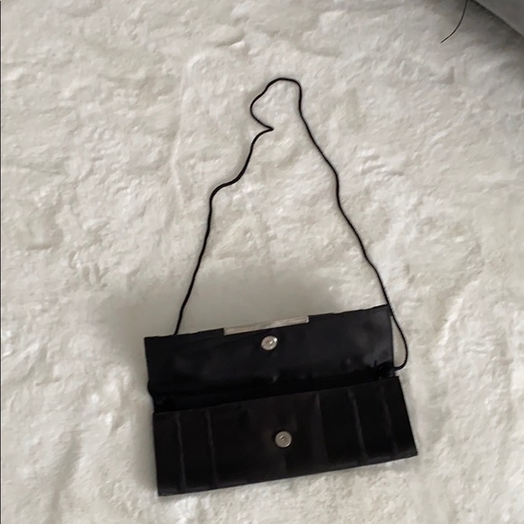 Black satin  Clutch evening or shoulder bag - Picture 2 of 9
